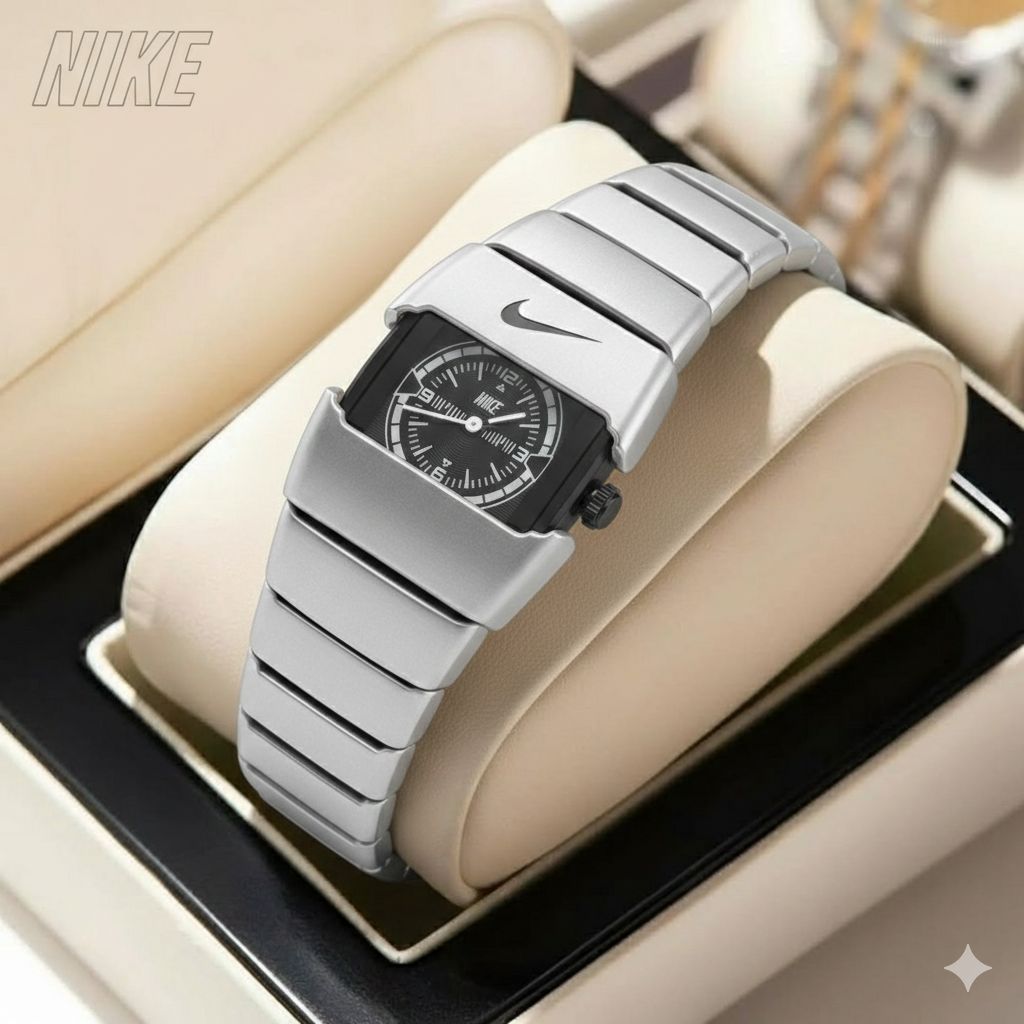 ساعت مردانه برند NIKE   قفل پروانه ای  باکیفیت  طراحی خاص و زیبا صفحه مشکی