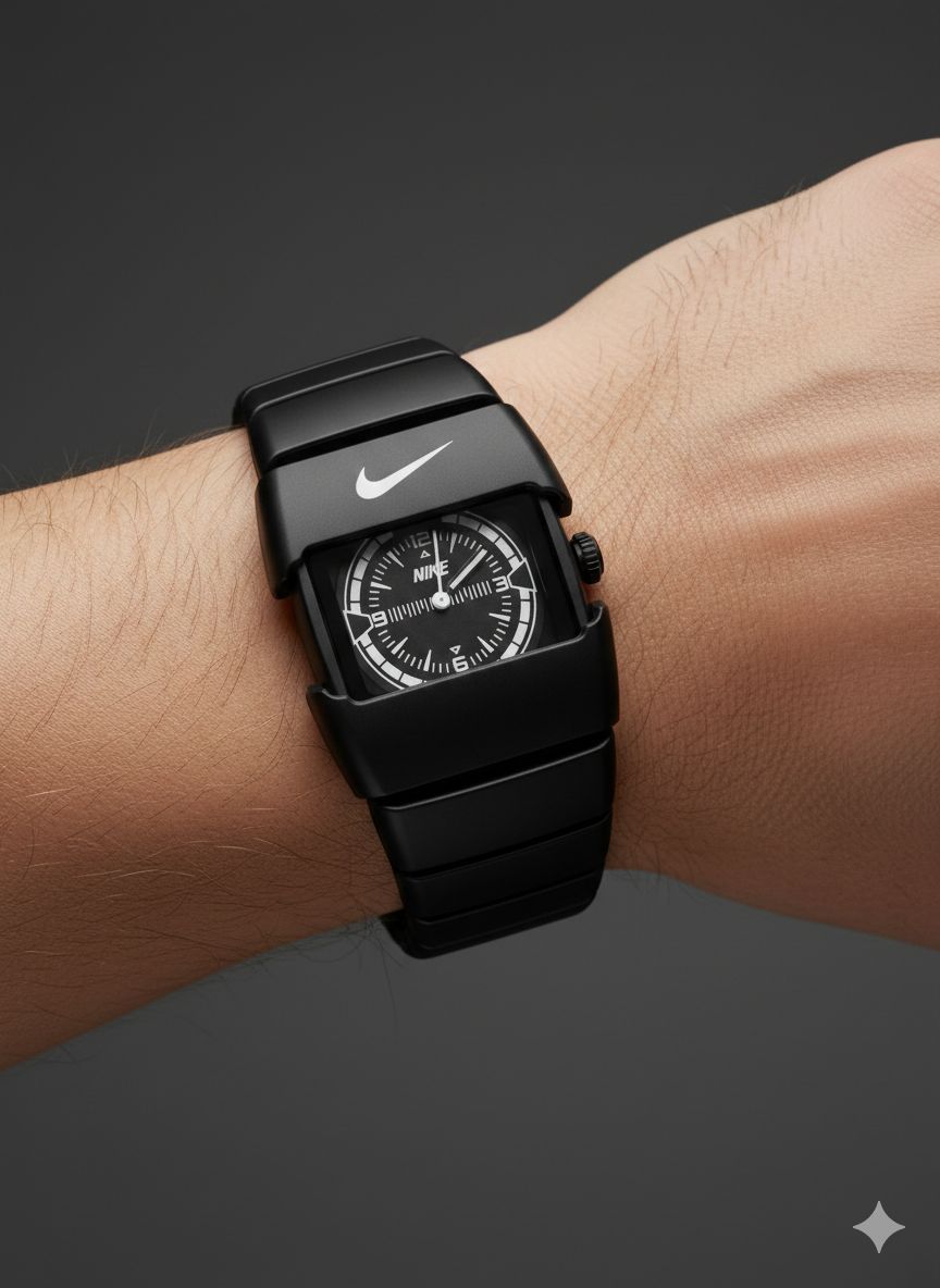 ساعت مردانه برند NIKE   قفل پروانه ای  باکیفیت  طراحی خاص و زیبا صفحه مشکی
