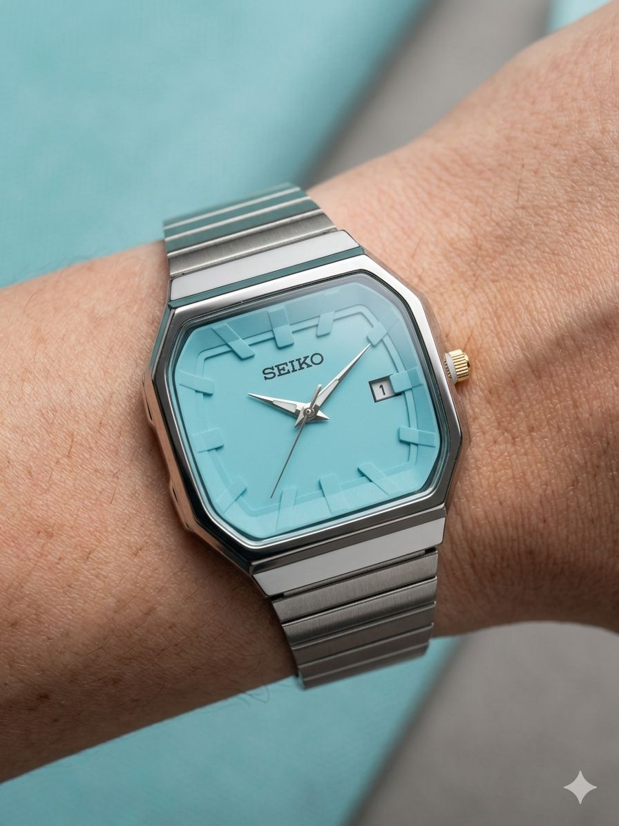 کد 2395 مردانه برند سیکو   باکیفیت  بند ریلی طراحی خاص و زیبا موتور کوارتز قفل ریلی جنس خوب دارای روز شمار