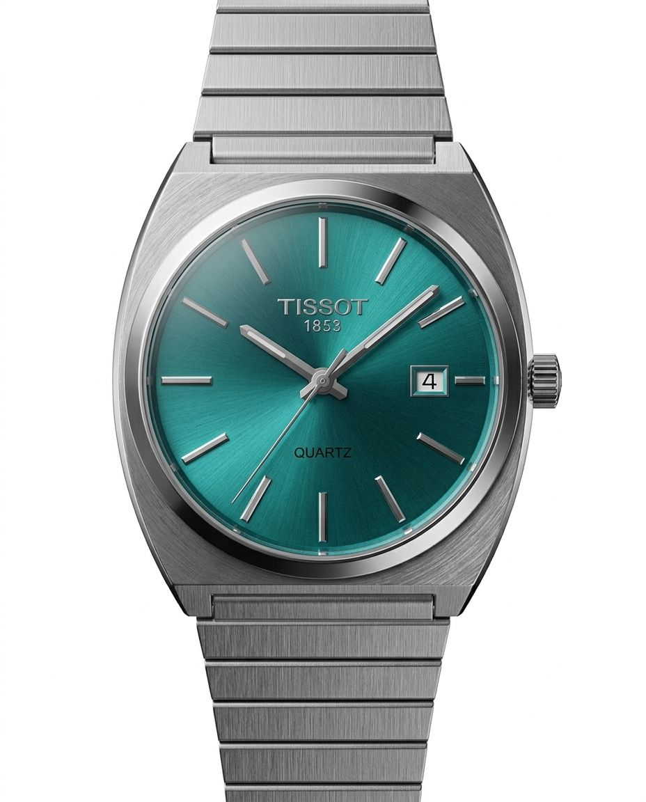 کد 2398 مردانه ریلی برند تیسوت TISSOT  باکیفیت  بند ریلی طراحی خاص و زیبا موتور کوارتز قفل ریلی  دارای روز شمار