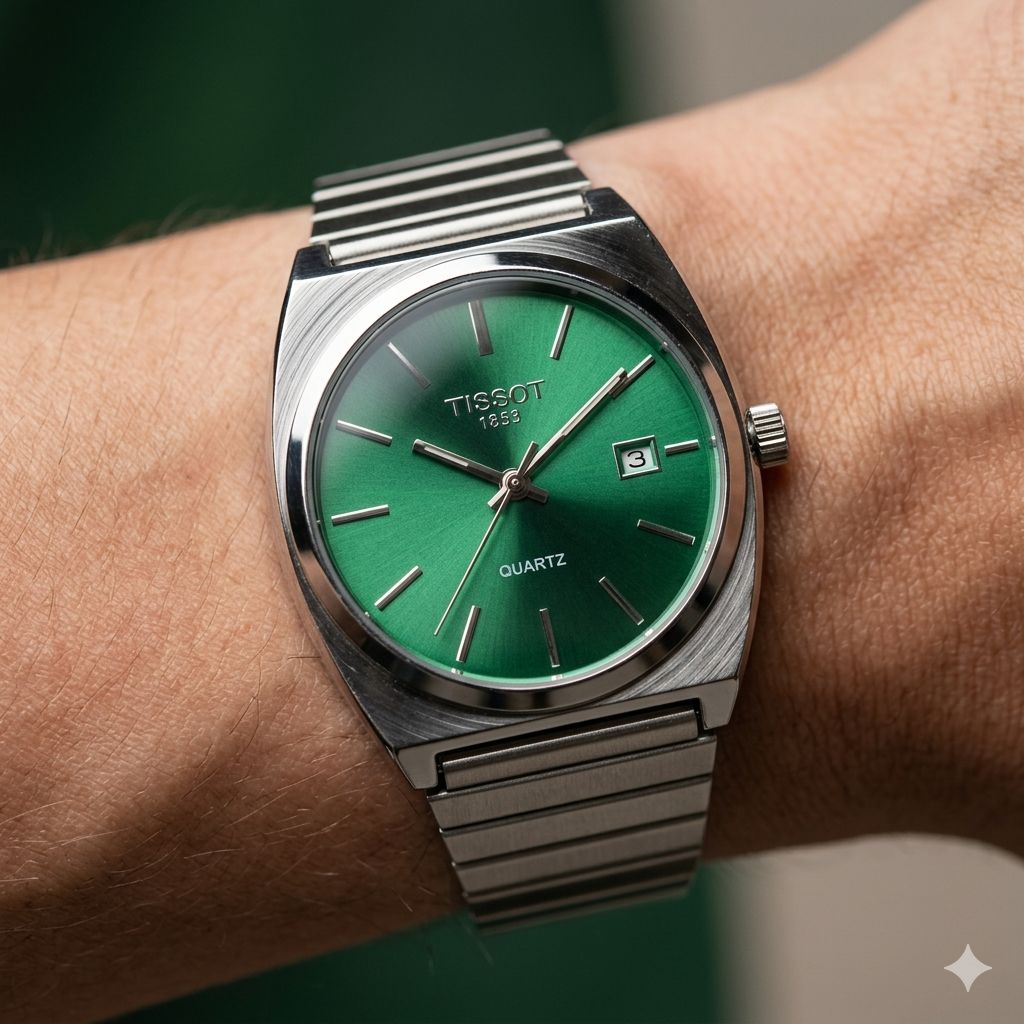 کد 2402 مردانه ریلی برند تیسوت TISSOT  باکیفیت  بند ریلی طراحی خاص و زیبا موتور کوارتز قفل ریلی  دارای روز شمار