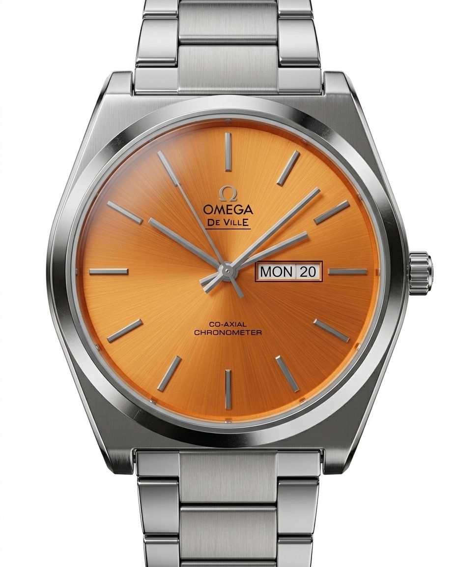 کد  2416 مردانه برند امگا OMEGA  باکیفیت  بند فلزی سنگین  جنس خوب طراحی خاص و زیبا موتور کوارتز قفل پروانه‌ ای دارای روز شمار