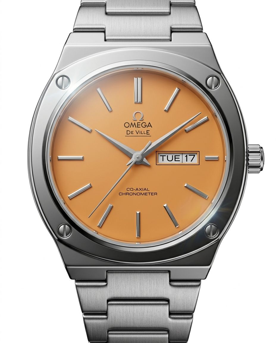 کد  2415 مردانه برند امگا OMEGA  باکیفیت  بند فلزی سنگین  جنس خوب طراحی خاص و زیبا موتور کوارتز قفل پروانه‌ ای دارای روز شمار