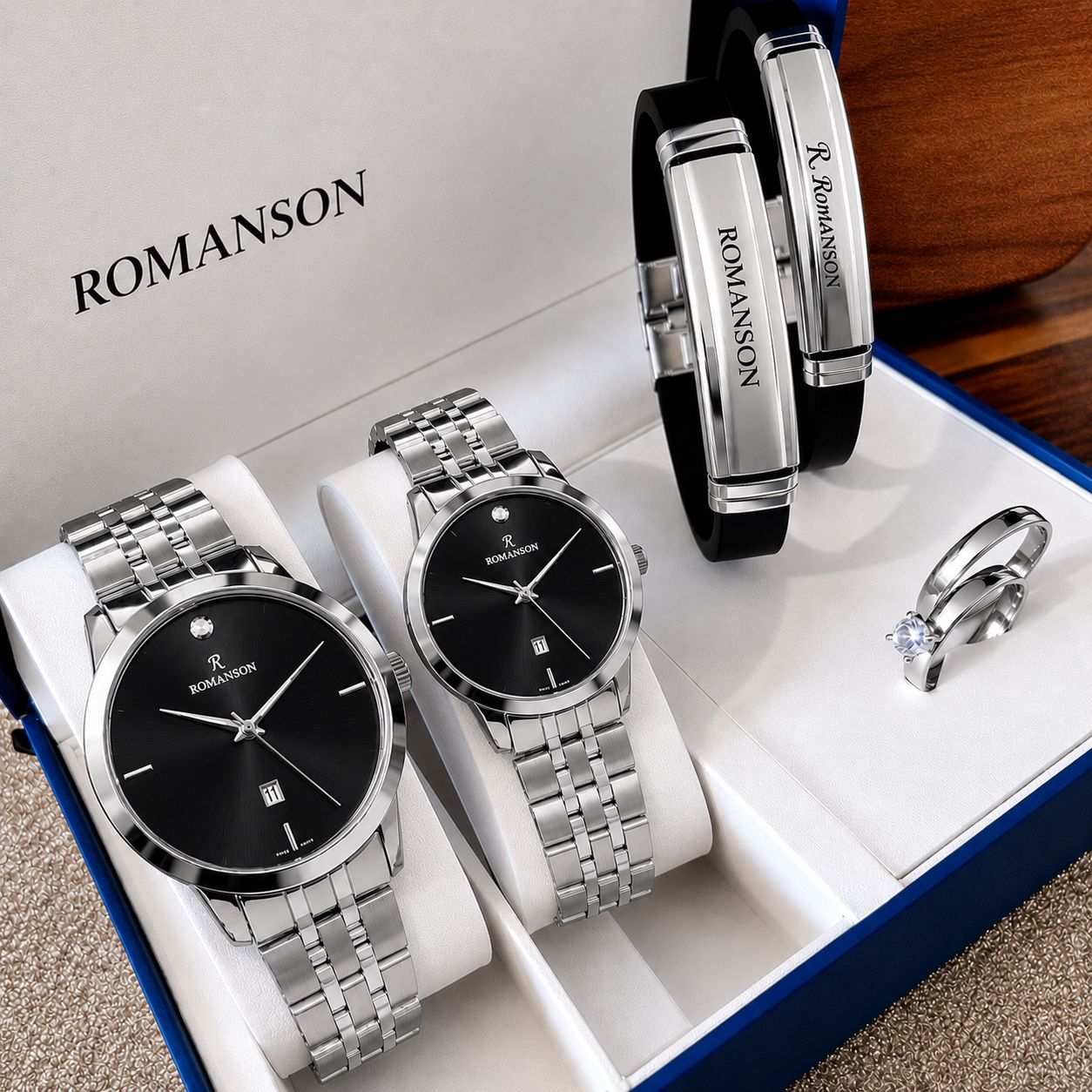 🌈ست ساعت مردانه و زنانه رومانسون ☑️Romanson set