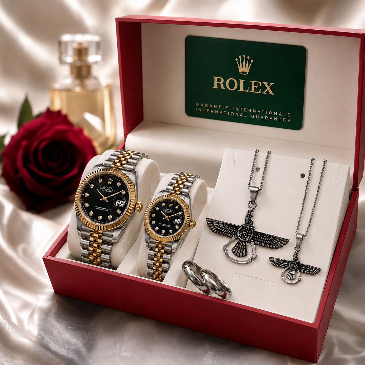 🌈ست ساعت مردانه و زنانه رولکس دیت جاست ☑️ ROLEX set