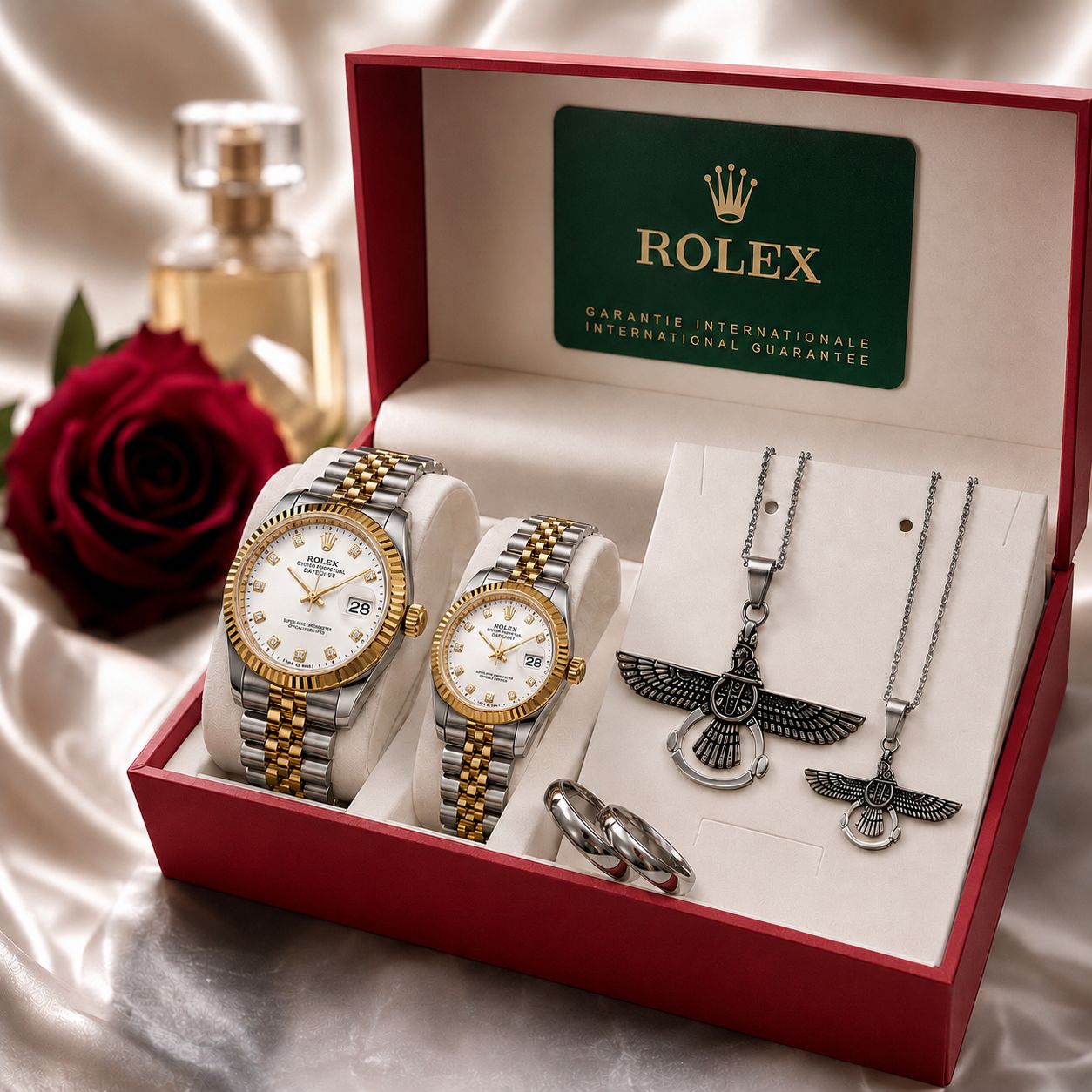 🌈ست ساعت مردانه و زنانه رولکس دیت جاست ☑️ ROLEX set