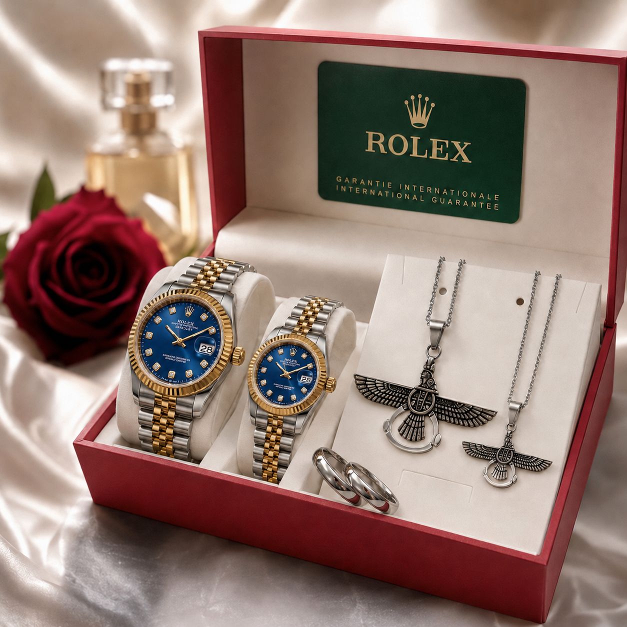 🌈ست ساعت مردانه و زنانه رولکس دیت جاست ☑️ ROLEX set