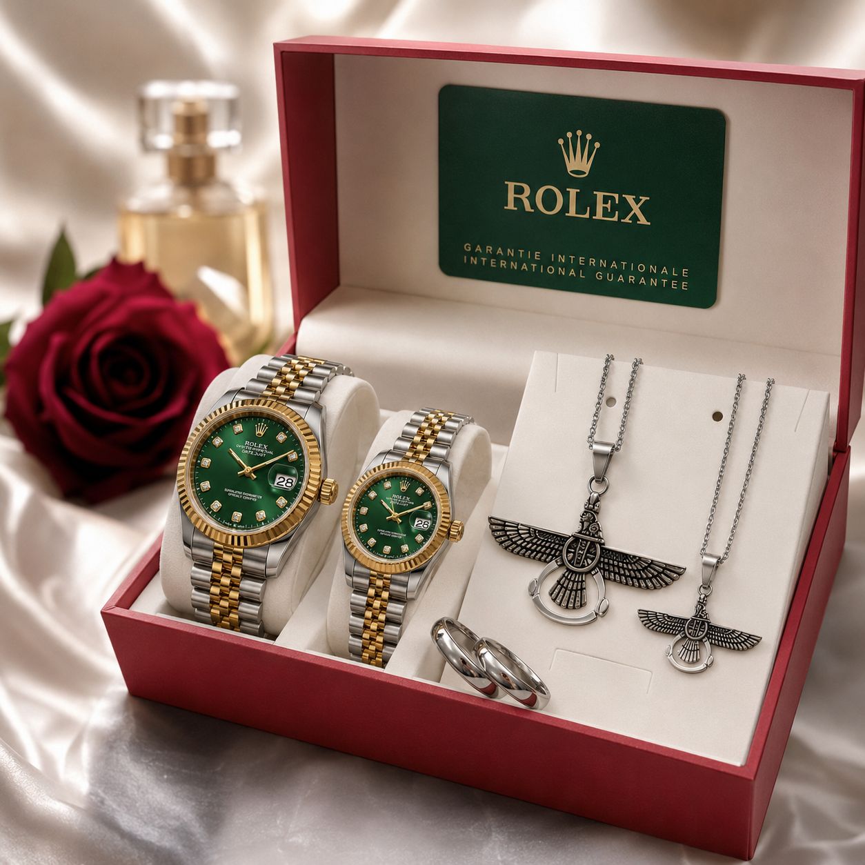 🌈ست ساعت مردانه و زنانه رولکس دیت جاست ☑️ ROLEX set