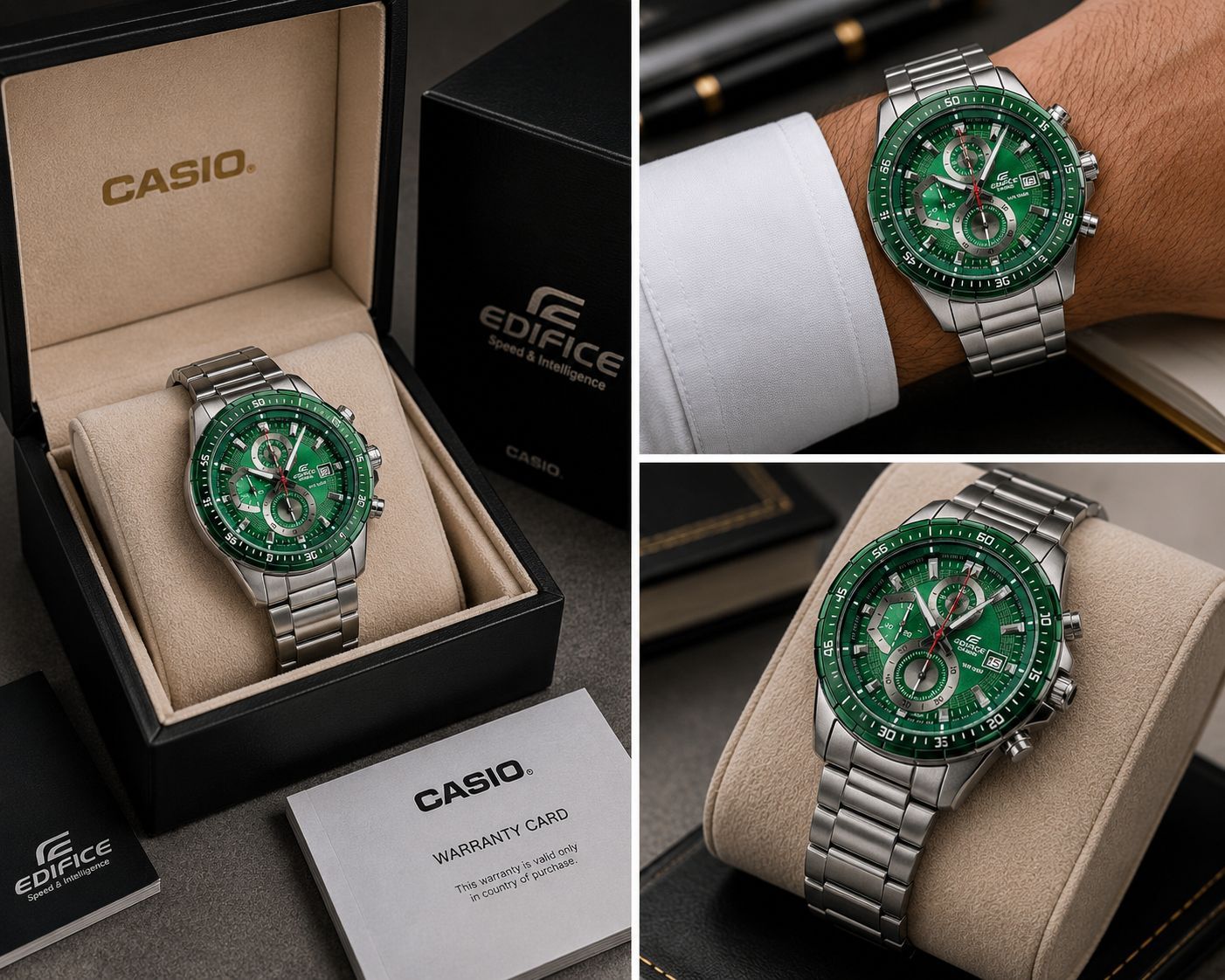 ⌚ Casio Edifice 🌈ساعت مردانه | سه زمانه #کاسیو ادیفایس کد 24 ✅ساعتی برای استایل حرفه‌ای و پرانرژی ✅سه موتوره کرنوگراف   ✅نمایش تاریخ ✅موتور کوارتز(تایوان) شرکتی با کیفیت درجه یک ✅ضدآب و رنگ ثابت  ✅مناسب استفاده روزمره ✅ضدحساسیت با شیشه ضد خش 🎁به همراه جعبه کادویی