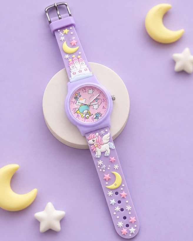 🦁 lidon cute 💓 ♤لیدون کارتونی جدیدترین کالکشن بچگونه😍 سگک کمربندی موتورکوارتز نمایشگر اعداد شبرنگ اپوکسی جنس بند سلیکونی کیفیت وقیمت مناسب